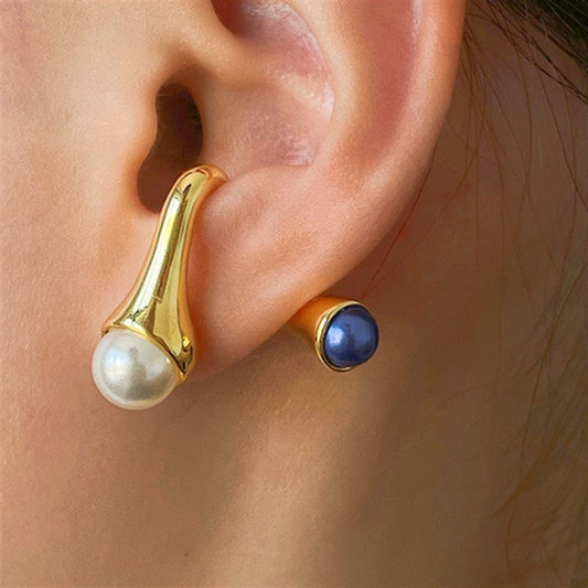 Fashion Pearl Earrings,18K Gold Copper Stud Earring,Creative Design Earrings,SOLD BY PIECE NOT PAIR