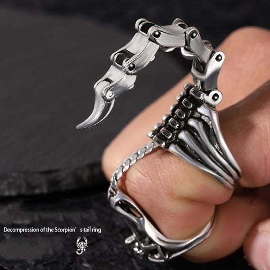 Punk Style Vintage Decompression Scorpion Tail Finger Ring